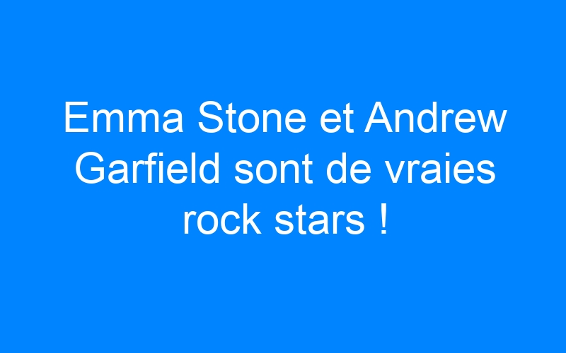 You are currently viewing Emma Stone et Andrew Garfield sont de vraies rock stars !