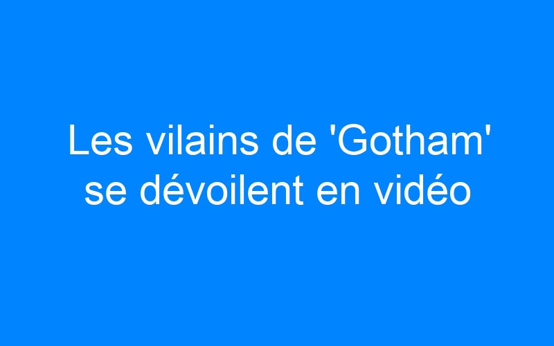 You are currently viewing Les vilains de 'Gotham' se dévoilent en vidéo