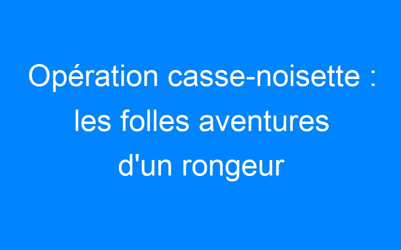 You are currently viewing Opération casse-noisette : les folles aventures d'un rongeur braqueur