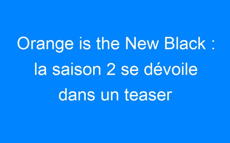 Lire la suite à propos de l’article Orange is the New Black : la saison 2 se dévoile dans un teaser