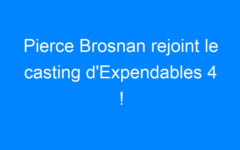 You are currently viewing Pierce Brosnan rejoint le casting d'Expendables 4 !